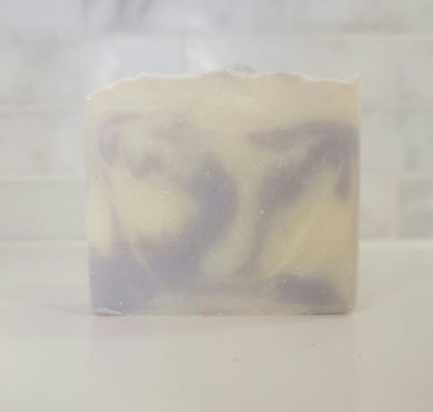 white and light gray artisan soap